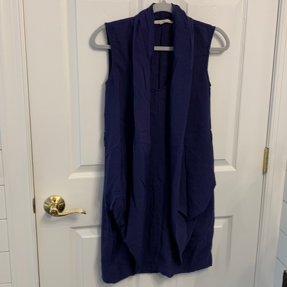 Rachel Roy Navy Sleeveless Tunic Style Dress with Pockets (belt is missing) sz 0